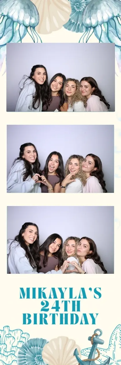 24th birthday photo strip with a coastal motif